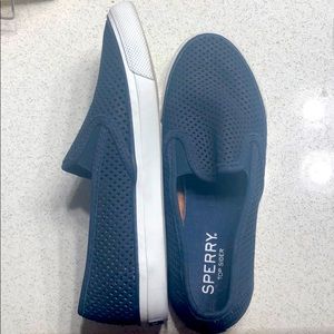 Navy Sperry slip-ons
